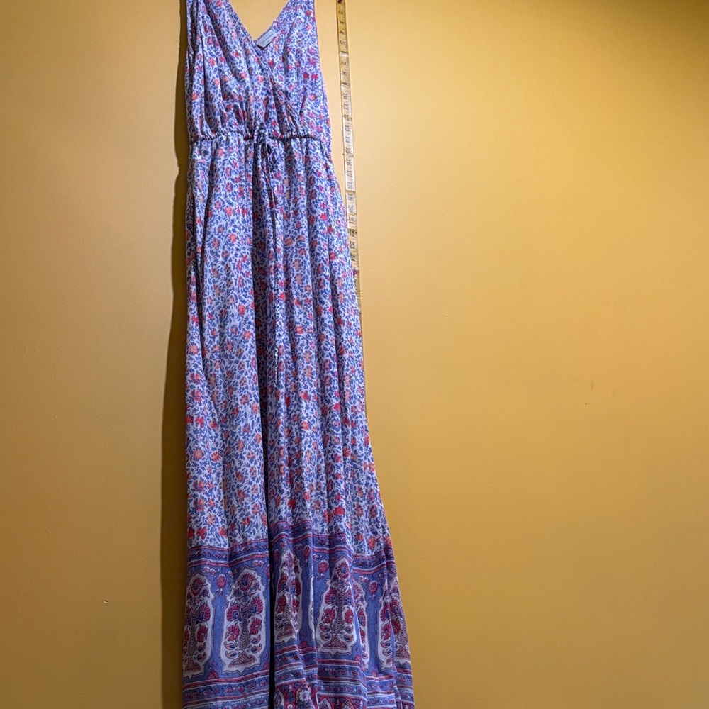 Lucky Brand Blue and Purple Floral Maxi Dress